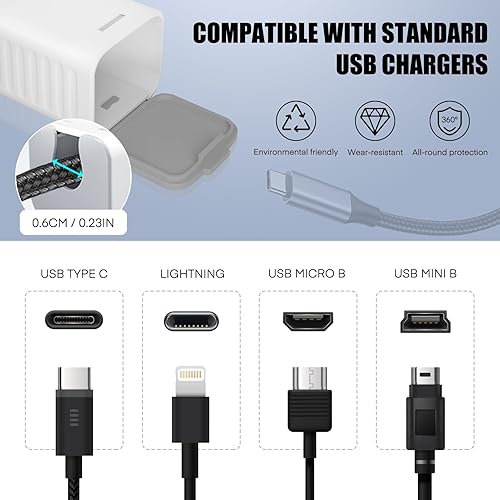 Miniatura 5 de FYY Cubierta de cable a prueba de bebé, paquete de 8 fundas de cables de cargador USB a prueba de niños, cubiertas protectoras de toma de corriente