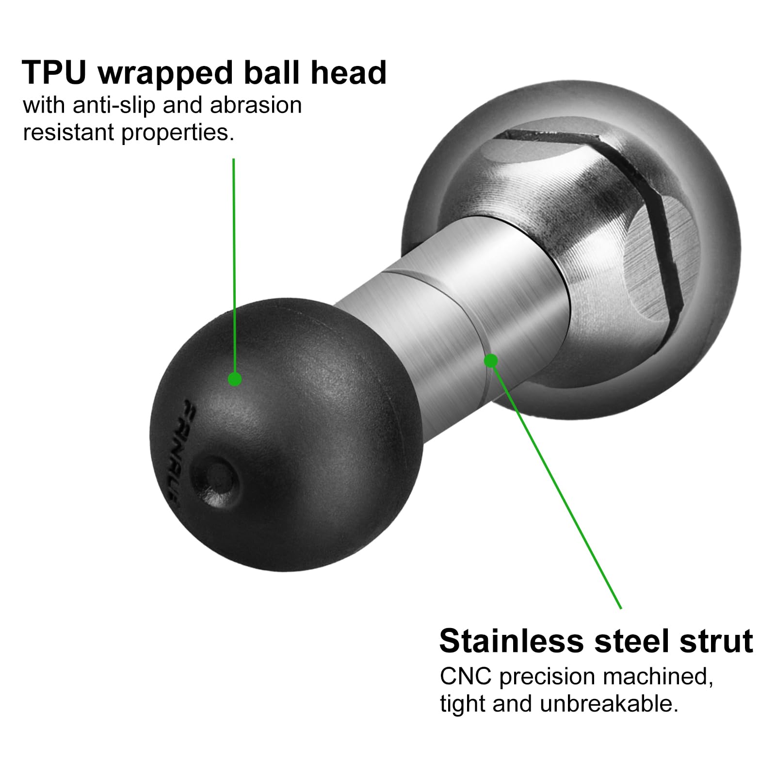 FANAUE Aluminum Extension Connector - Heavy-Duty 20mm to 17mm Adapter with Locking Nut | Ball Mount Extension for Garmin GPS Mount | Universal Universal GPS Compatibility