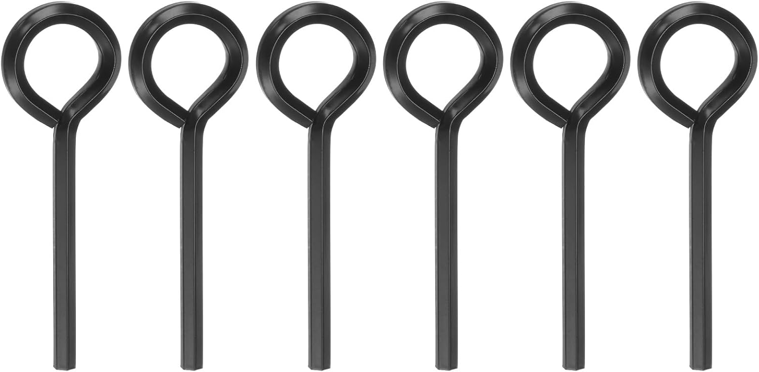 HARFINGTON 6pcs Dogging Hex Key Wrench 5/32" SAE Metal Dog Door Keys Spanner with O-Ring Full Loop for Push Bar Emergency Exit Devices, Black