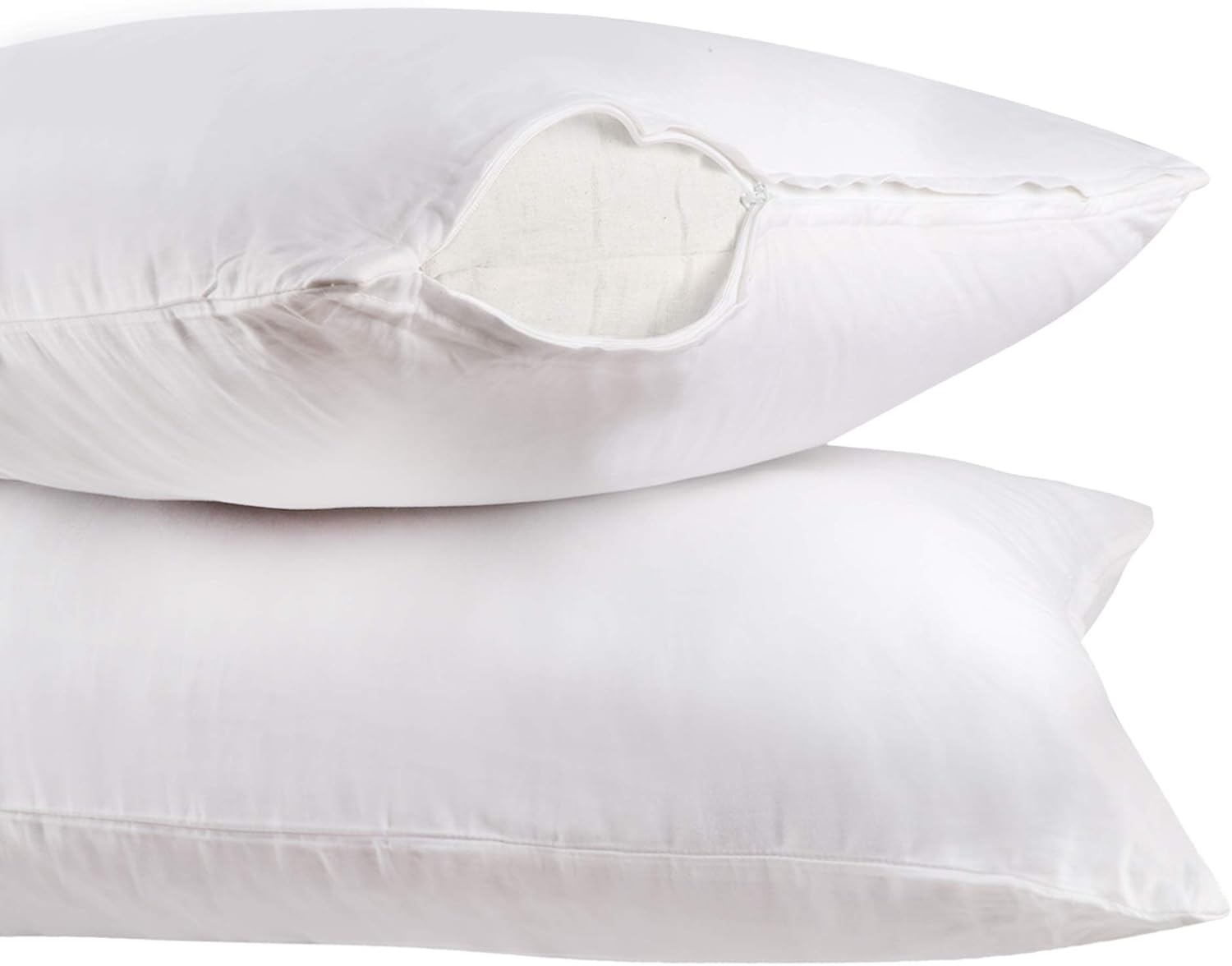 A1 Home Collections 100% Organic Cotton Pillowcase, 300 Thread Count, 2-Piece GOTS Certified, Fair Trade Certified, Soft & Silky Sateen Weave (King, White)