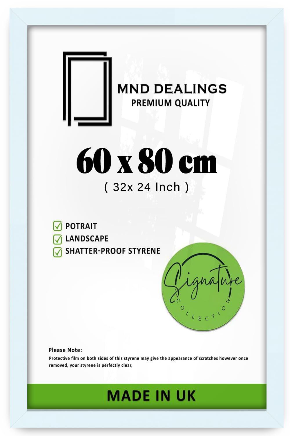 MND Dealings | Stylish White frames Art-Lover’s 600 x 800 mm Poster Frame | MDF Wood Landscape/Portrait (60 x 80 CM) Orientation| Photos for Family, Gift Wedding, Birthday [ White ]