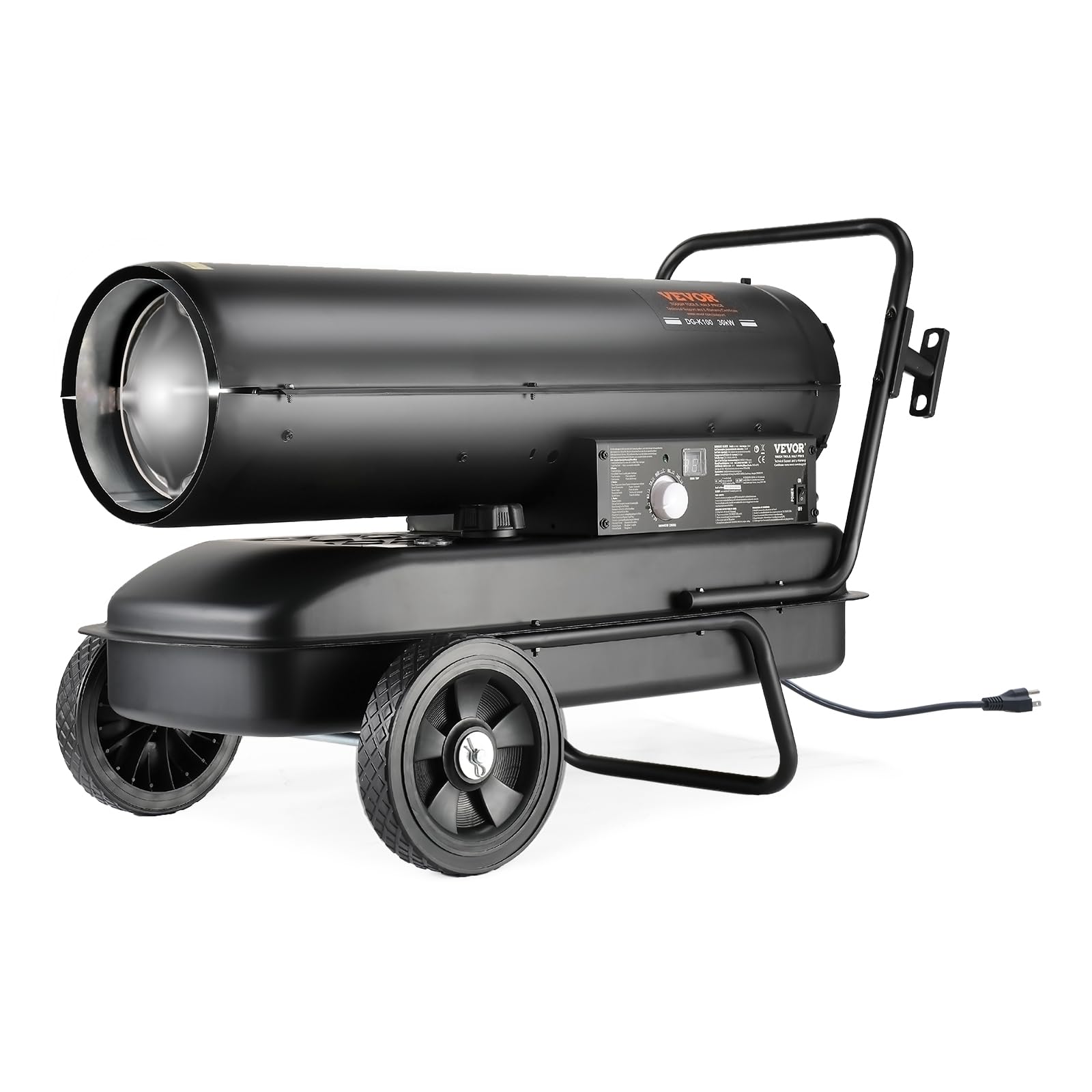 VEVOR Riscaldatore ad Aria Calda Diesel a Cherosene 100000 BTU, Torpedo Riscaldatore d'Ambiente Portatile con Controllo Termostato Serbatoio 38 L per Interni Esterni, per Officine Industriali, Nero