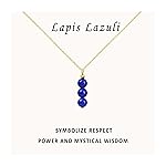 SmileBelle Lapis Lazuli Crystal Necklaces for Women Blue Necklaces for Girls Dainty Blue Bead Pendant Necklaces for Women Lapis Lazuli Jewelry as Birthday Christmas Gifts September Birthstone Necklace