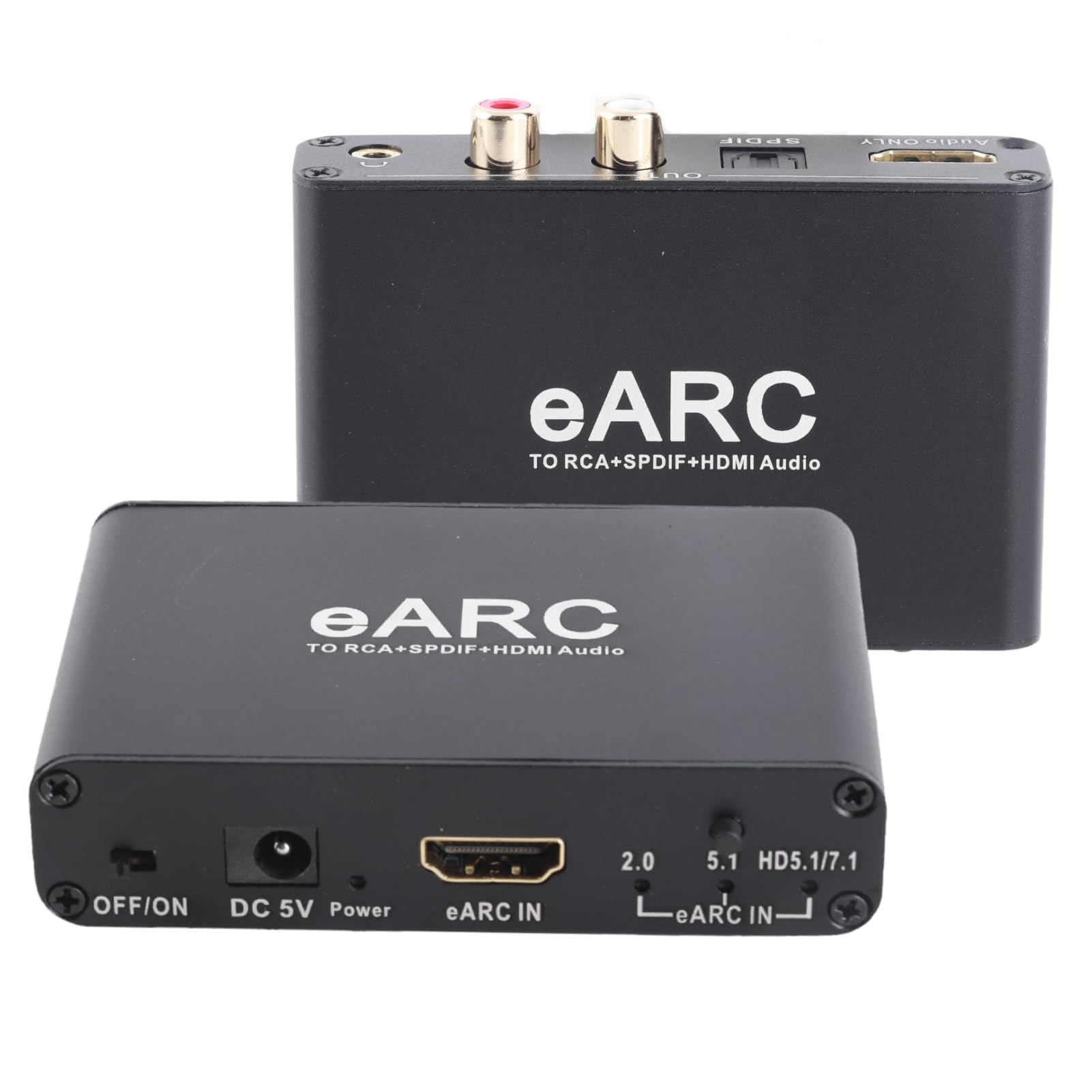 Dpofirs Extractor de Audio EARC, Convertidor de Audio EARC para Extractor de Sonido HDMI/óptico / 3.5 Mm, Adaptador de HDMI para TV a Sonido Amplificador de Altavoces del System