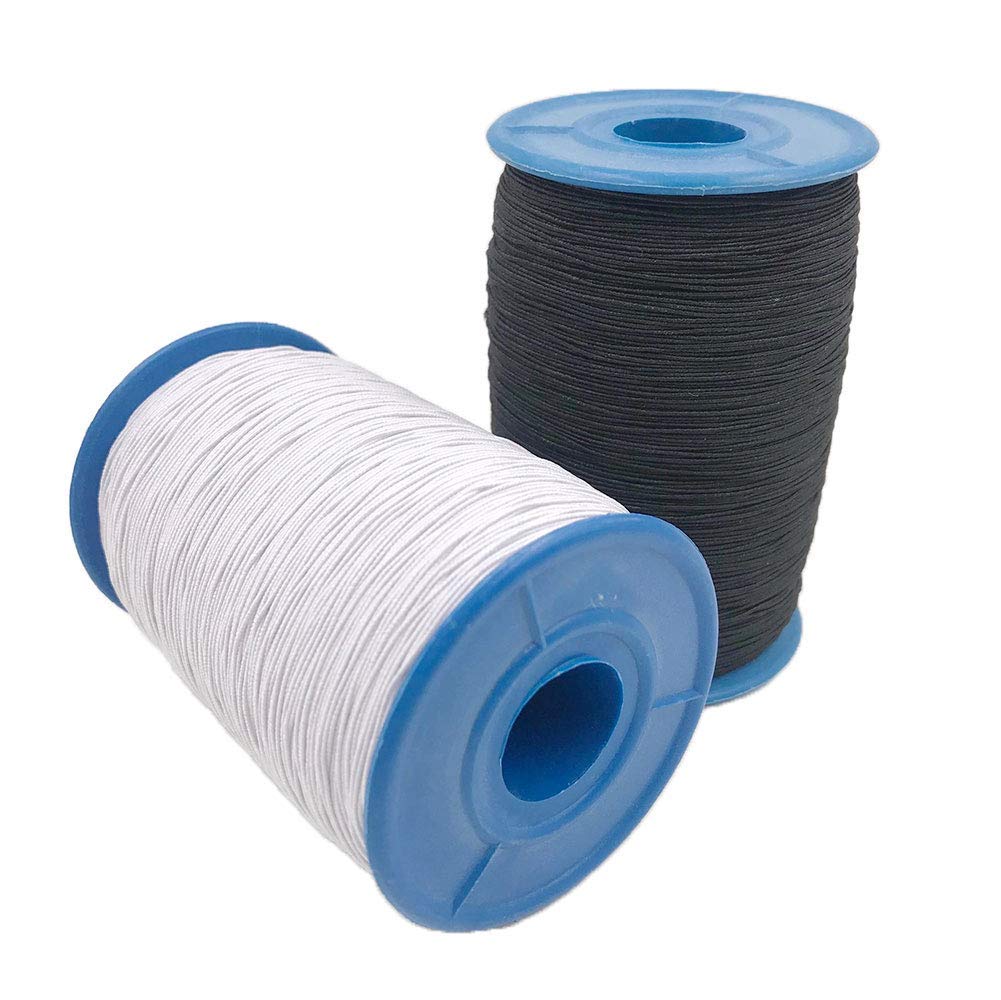 Romica Romica0 2 Rolls 500m Elastic Thread Line Rope Clothes Sewing Accessories, 0.5mm Thickness