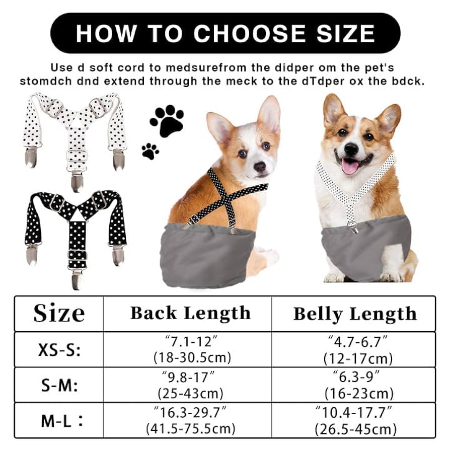 4 Pcs Dog Diaper Suspenders | Cat Suspenders | Female Male Dog Skirt Dress & Diaper