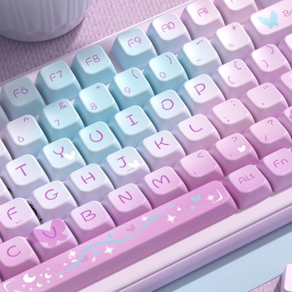 Amazon.com: daixiahu Purple Butterfly Theme keycap 158 Keys PBT