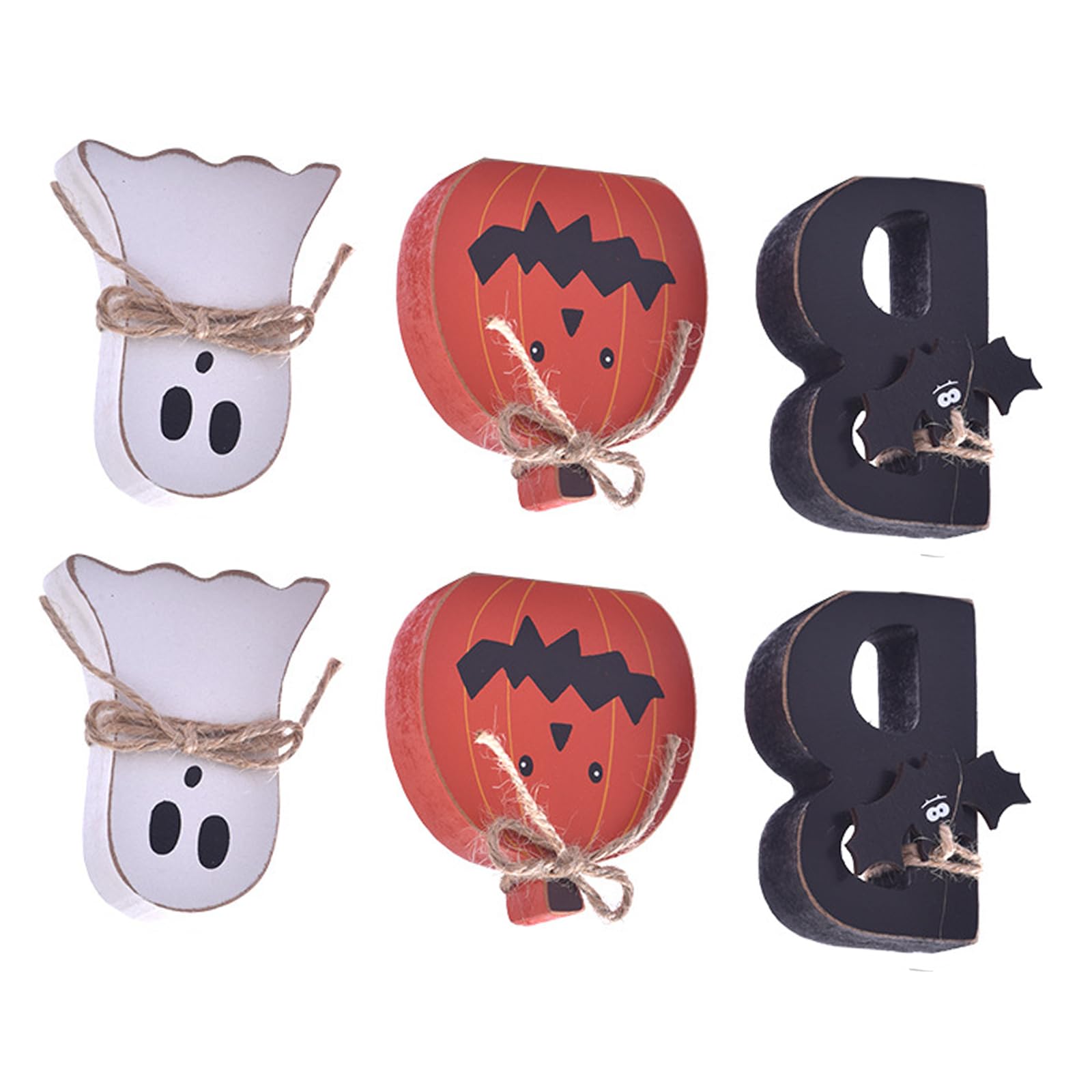 Nucelit Sustainable Wood Specter Ornaments, Sturdy Indoor Outdoor Holiday Shelf Decor for Themed Gatherings Halloween