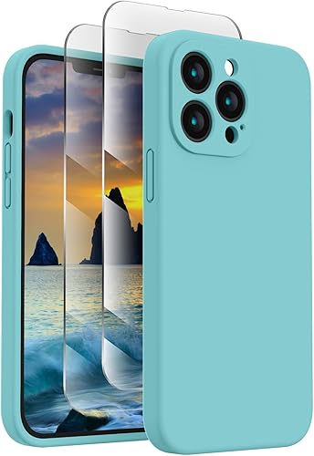 Miniatura 380 de FireNova Funda para iPhone 14 Pro, funda de silicona mejorada [protección de cámara] con [2 protectores de pantalla], forro interior de microfibra