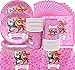 SHAMO Rosa -Juego de Vajilla Para Fiesta de Cumpleaños Infantil Con Patrulla Canina Incluye Platos Tazas Servilletas Manteles para 20 Niños