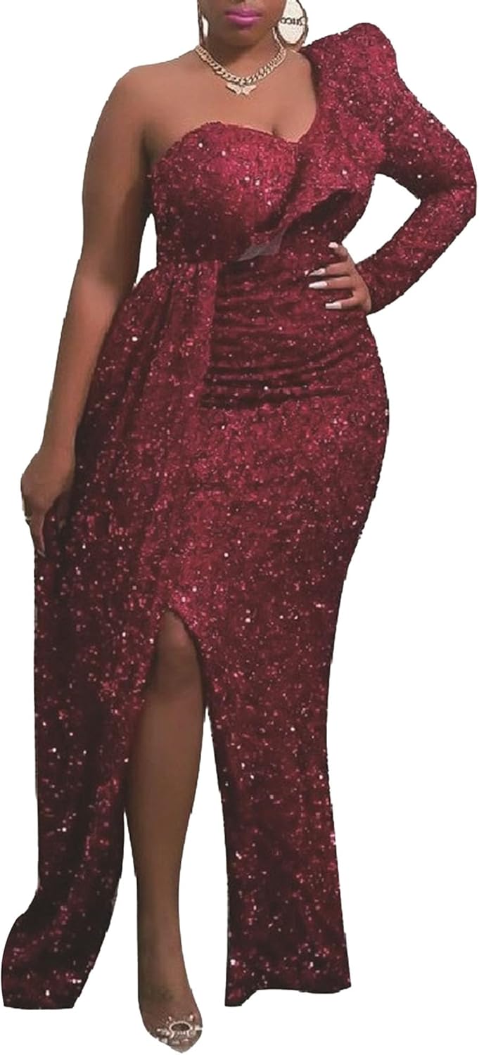 Generic Women'S Maxi Formal Off Shoulder Sequin Dress Backless Evening Party Gowns Prom Dress Bridesmaid of The Bride Dresses