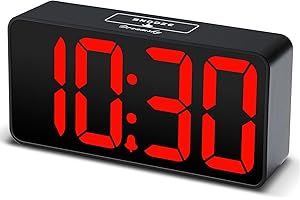 DreamSky Red Digital Alarm Clock: Enhanced Nighttime Visibility