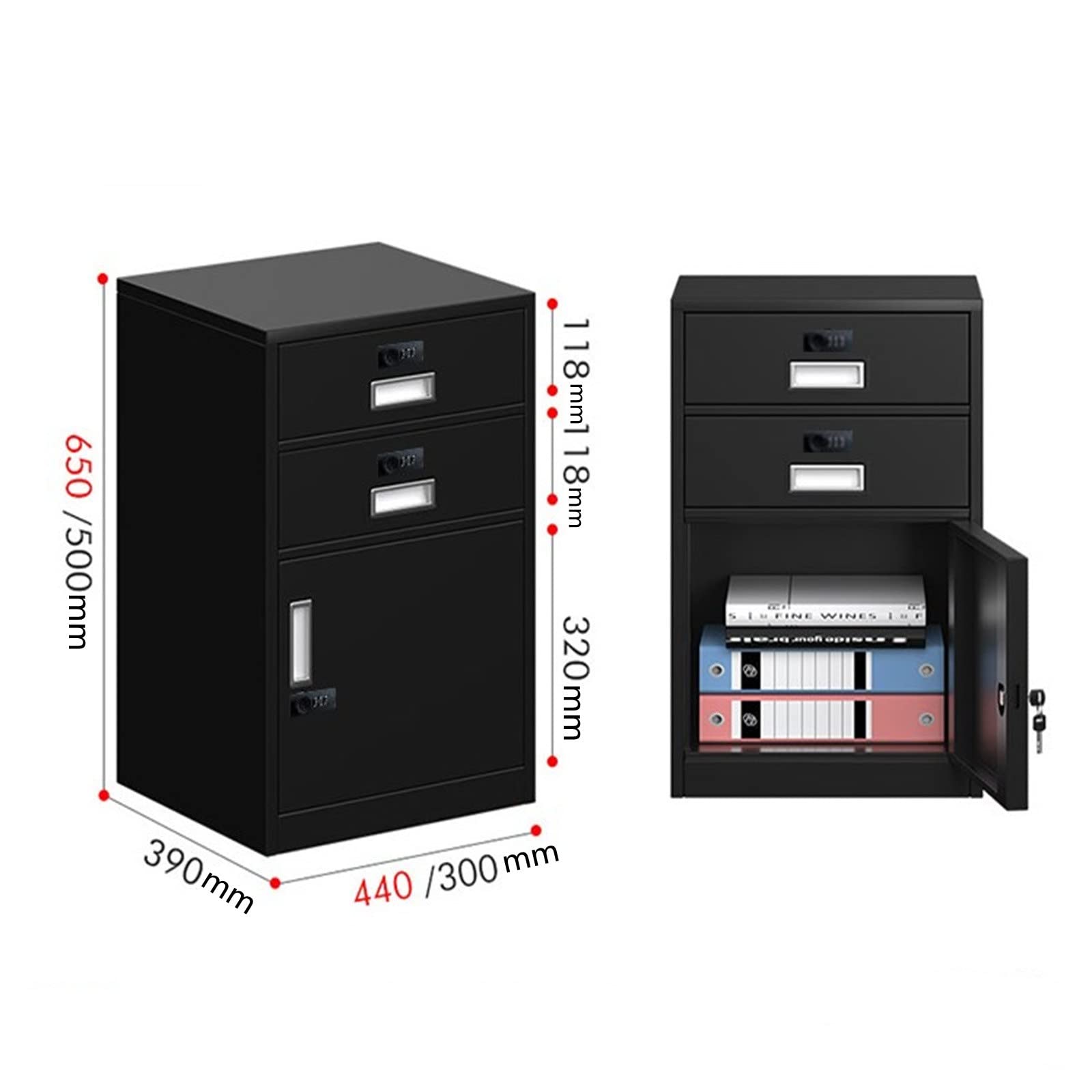 Secure er Aktenschrank Armadietto basso protetto da password per ufficio e casa Cact sotto la scrivania Sto Slish File per Worpace efficiente