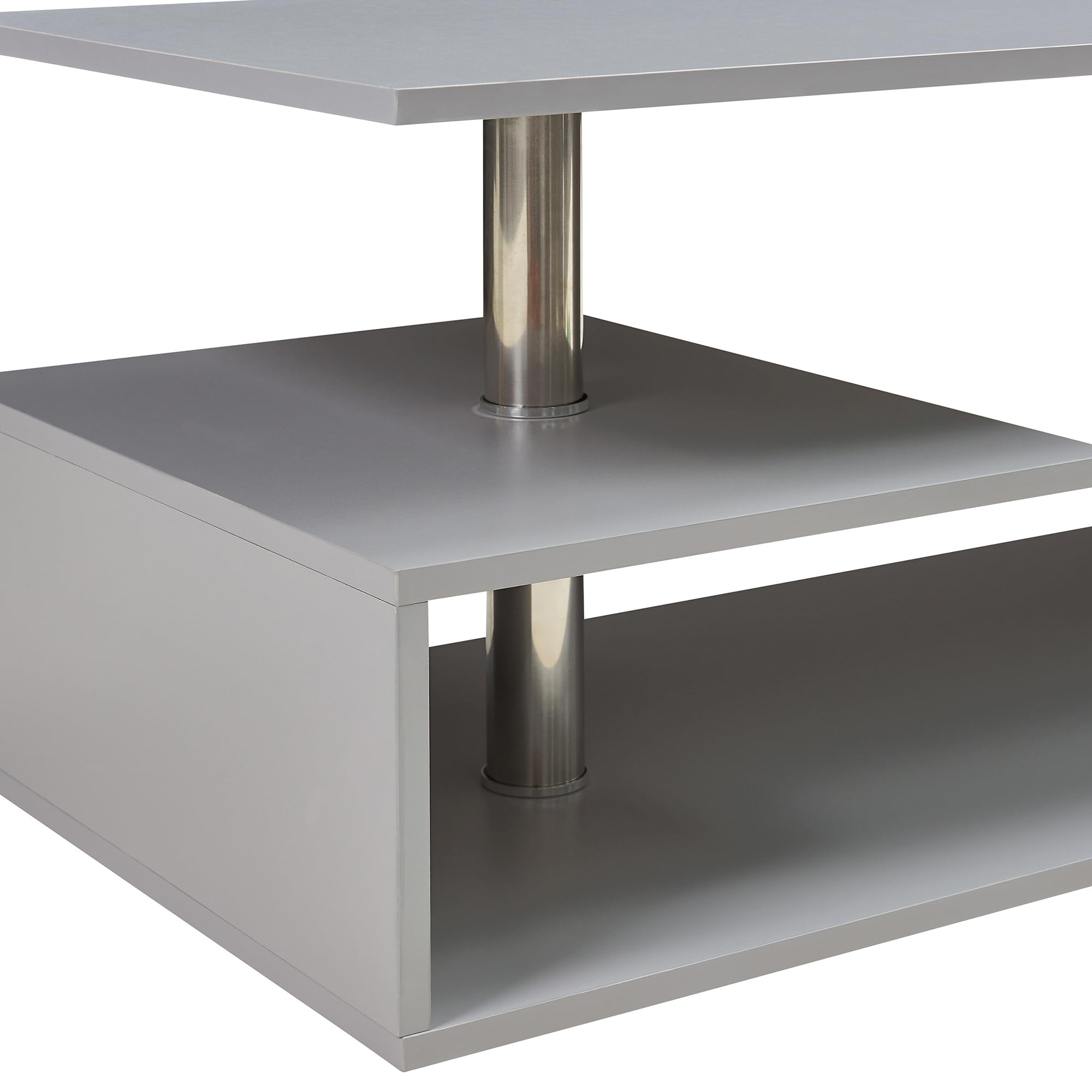 [en.casa] Couchtisch Haarlem Wohnzimmertisch rechteckig 90 x 50 x 41 cm Sofatisch mit Stauraum Kaffeetisch Hellgrau