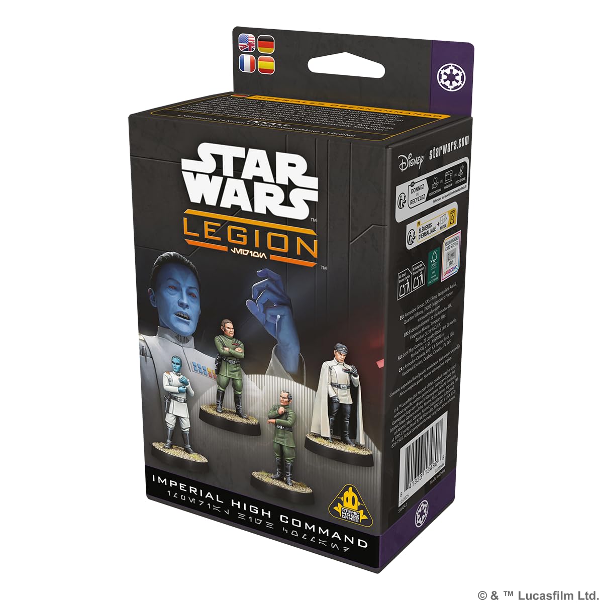 Asmodee Star Wars: Legion Imperial High Command, Pack de Alto Mando con 4 Miniaturas de Comandante, A Partir de 14 años, 2 Jugadores, 60-120 Min, Español, Alemán, Inglés, Francés