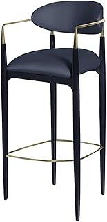 XIAOQIAO Stołki barowe, stołki barowe o stałej wysokości 75 cm, z miękkim i ergonomicznym oparciem i wygodnym podnóżkiem, proste i modne, łatwe w czyszczeniu i pielęgnacji