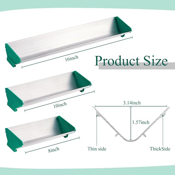 Zonon 3 Pcs Dual Edge Aluminum Emulsion Scoop Coater for Silk Screen Printing Coating Tool 8'' 10'' 16'', Screen Printing Supplies, 3 Sizes