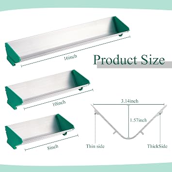 Zonon 3 Pcs Dual Edge Aluminum Emulsion Scoop Coater for Silk Screen Printing Coating Tool 8'' 10'' 16'', Screen Printing Supplies, 3 Sizes
