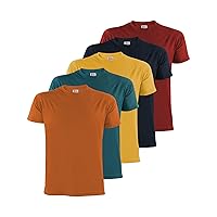 ALPIDEX T-Shirt Magliette da Uomo Confezione da 5 Girocollo 100% Cotone Manica Corta