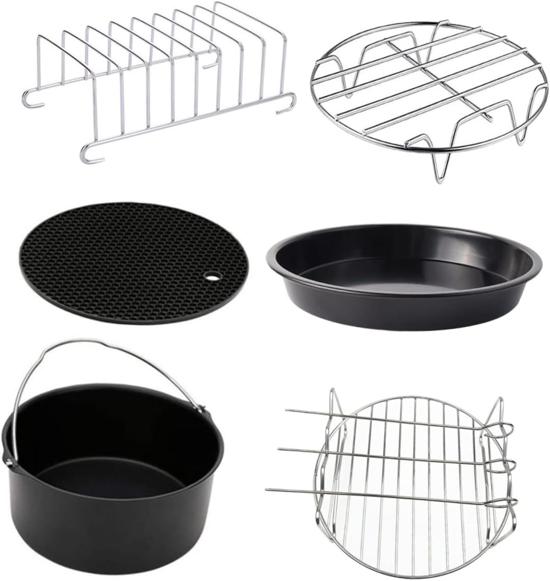 6pcs Baking Air Fryer Non-stick Pizza Pan and Cake Baking Tools Food-grade Materials for and Cleaning Kitchen Accessories for Delicious Meals