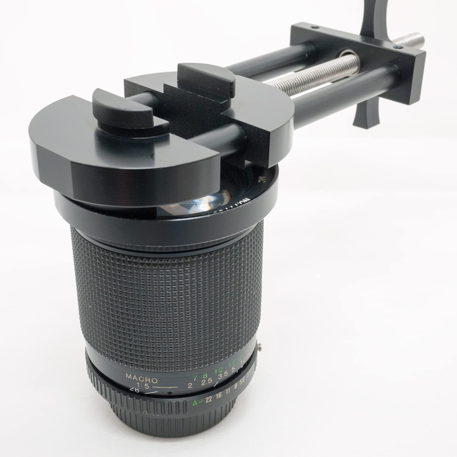 attrezzo con morsa in acciaio per la riparazione di obiettivi e anelli di raccordo da 27 mm a 130 mm