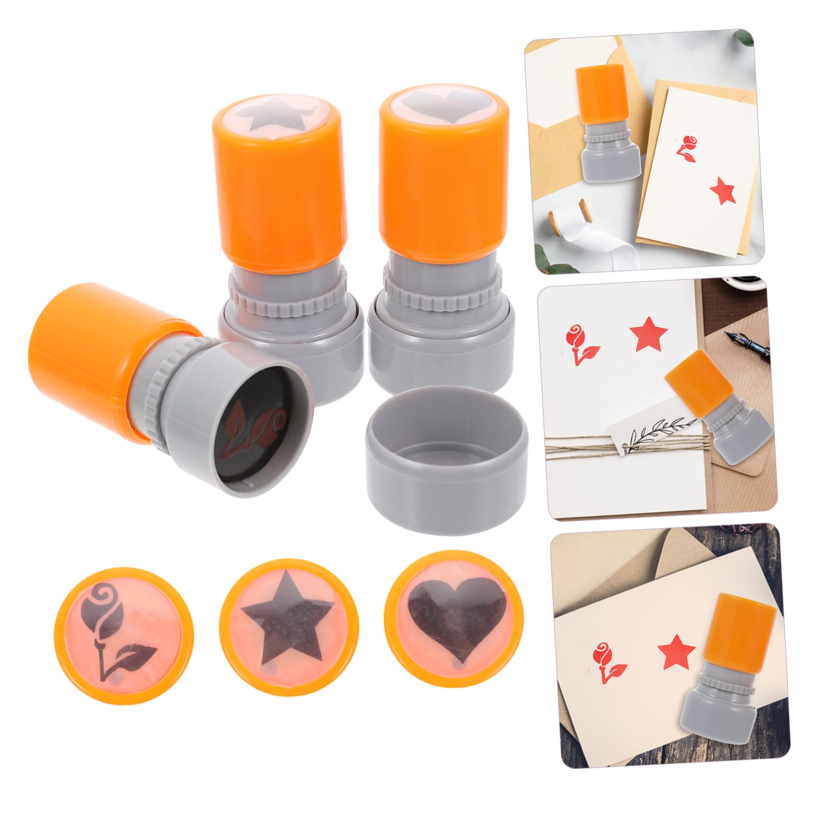 Lurrose Set Di 3 Timbri A Inchiostro Per Ragazzi Ragazze E Insegnanti Timbro in Plastica Dal Design Adorabile Rilascio Automatico Dellolio Ottimo Per Il Divertimento Educativo 3 Pezzi*3