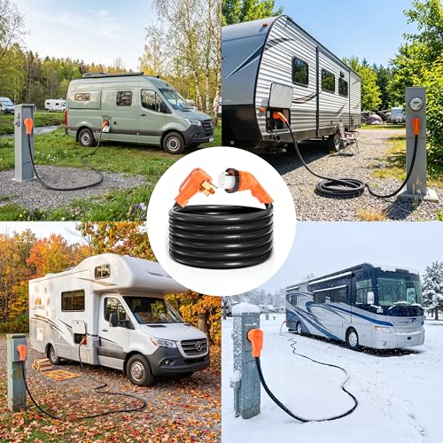 Image of 50 Amp 25 Feet RV /Generator Cord with 135 Designed Handle and Twist Locking Connector, Heavy Duty 6 /3+8 /1 Gauge STW Wire, 14-50P Male and SS2-50R Female for RV Camper and Generator to House
