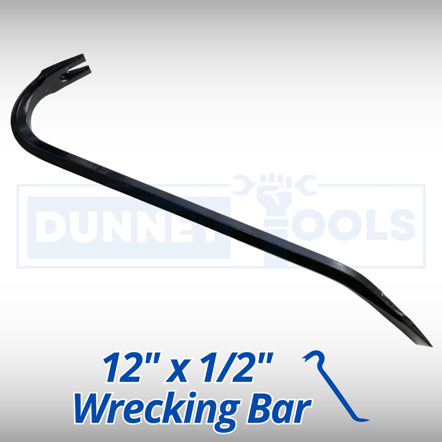 Dunnet Tools Wrecking Bar Forged Carbon Steel Swan Neck Crowbar Heavy Duty Rust Resistant Pry Tool Nail Pullers 600mm Crow Bar for Floorboards Pallet (12in) - Image 3