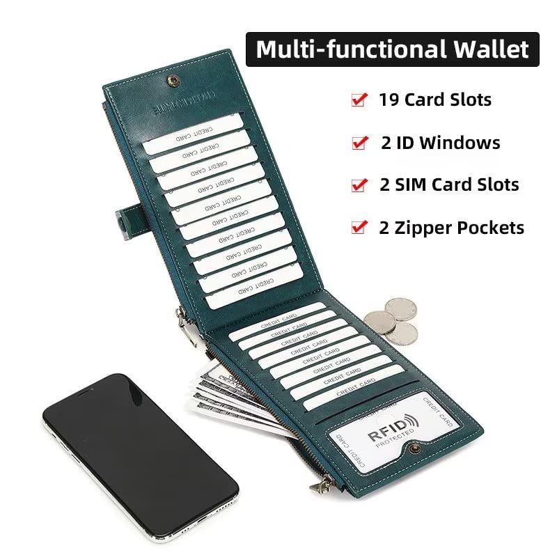 Wallet for Women RFID Blocking Multi Credit Card Holder Vintage Clutch Purse Anti-Theft Travel Phone Purse Wallet, Brown, One Size4