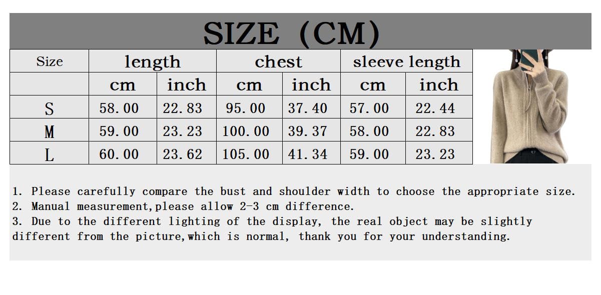 Genérico Cardigan Mujer,Cárdigan Cachemira para Mujer, Suéter Lana Punto con Cremallera, Suéteres Cortos, Corte Entallado, Elegante Abrigo Manga Larga para Otoño Y Pri