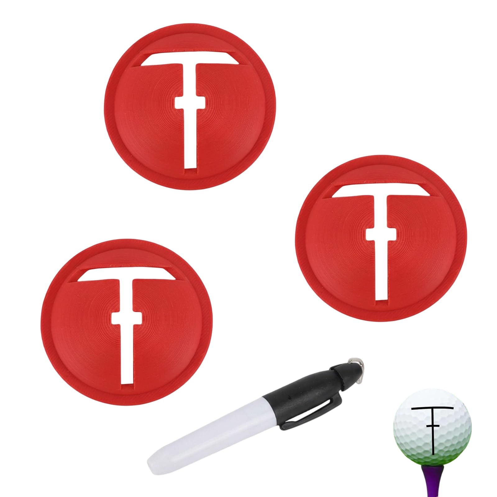 Kuwuarg 4-Pack Golf Ball Markers, Golf Ball Line Marker Tool