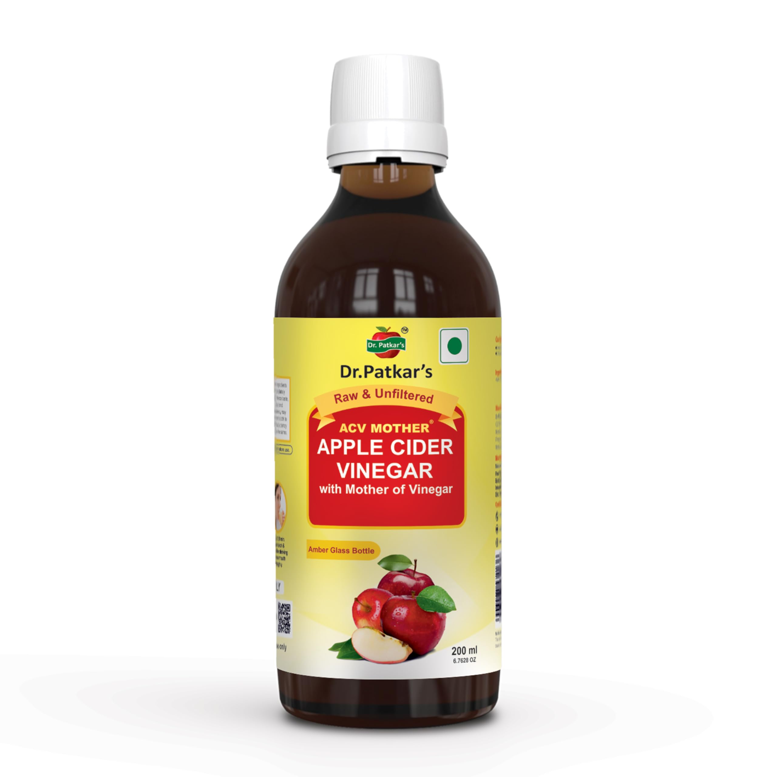 Apple Cider Vinegar With Mother 200 ml (6.76 OZ) By Dr. Patkar's