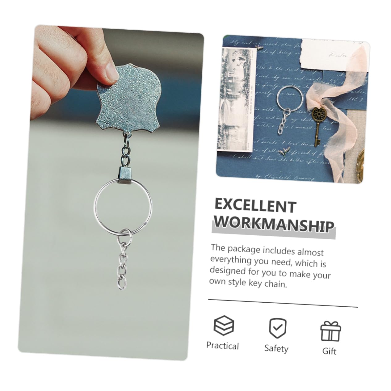 150 pezzi Kit Portachiavi Acciaio Inossidabile con Aghi Vite per Creazioni Fai da Te Accessori per Realizzazione Portachiavi e Decorazioni