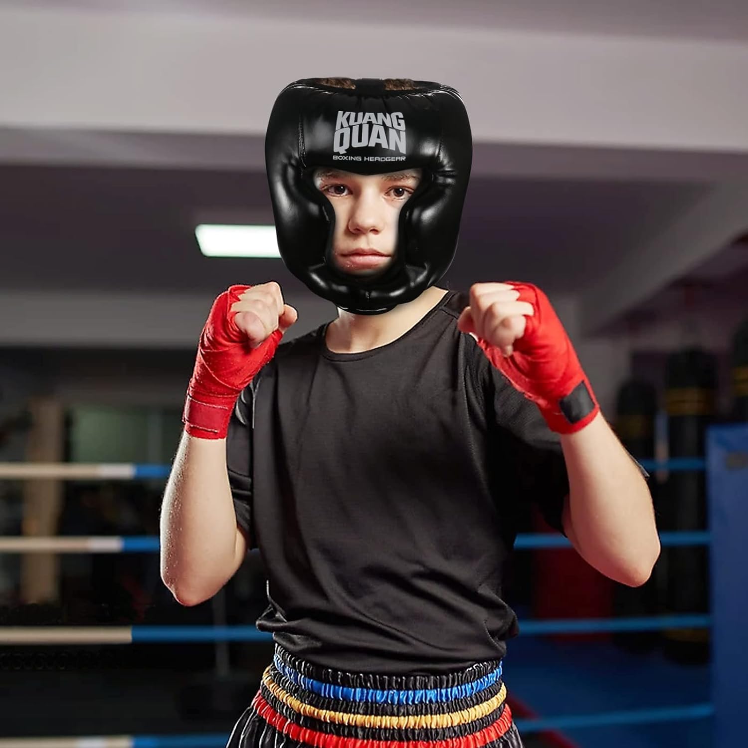 Casque de Boxe pour Kickboxing, Arts Martiaux, Entraînement MMA, Protection du Visage, Casque avec Protection Maximale