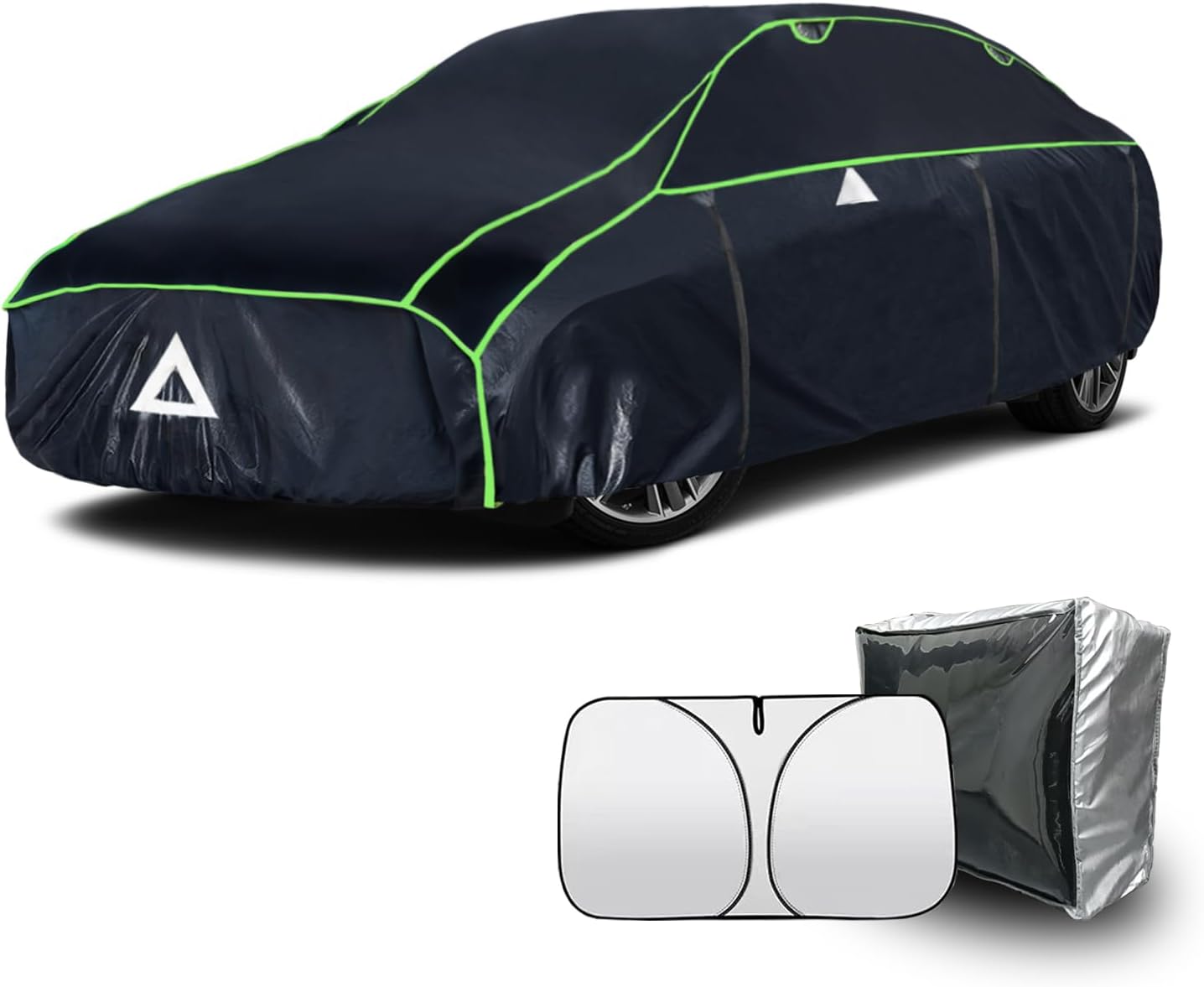 Hail Protector Car Cover, Anti Hail Thickened Multi-Layered EVA Car Cover Waterproof All Weather Protection with Car Sun Visor,Outdoor Hail Protection Cover, Fit Sedan/Coupe-Length 186-193 Inch.