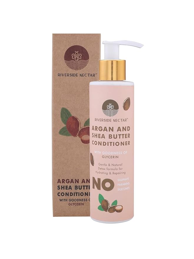 Riverside Nectar Argan And Shea Butter Conditioner With Glycerin Cruelty Free Organic Hydrating And Hair Repairing Conditioner Pump Bottle Of 200 ML