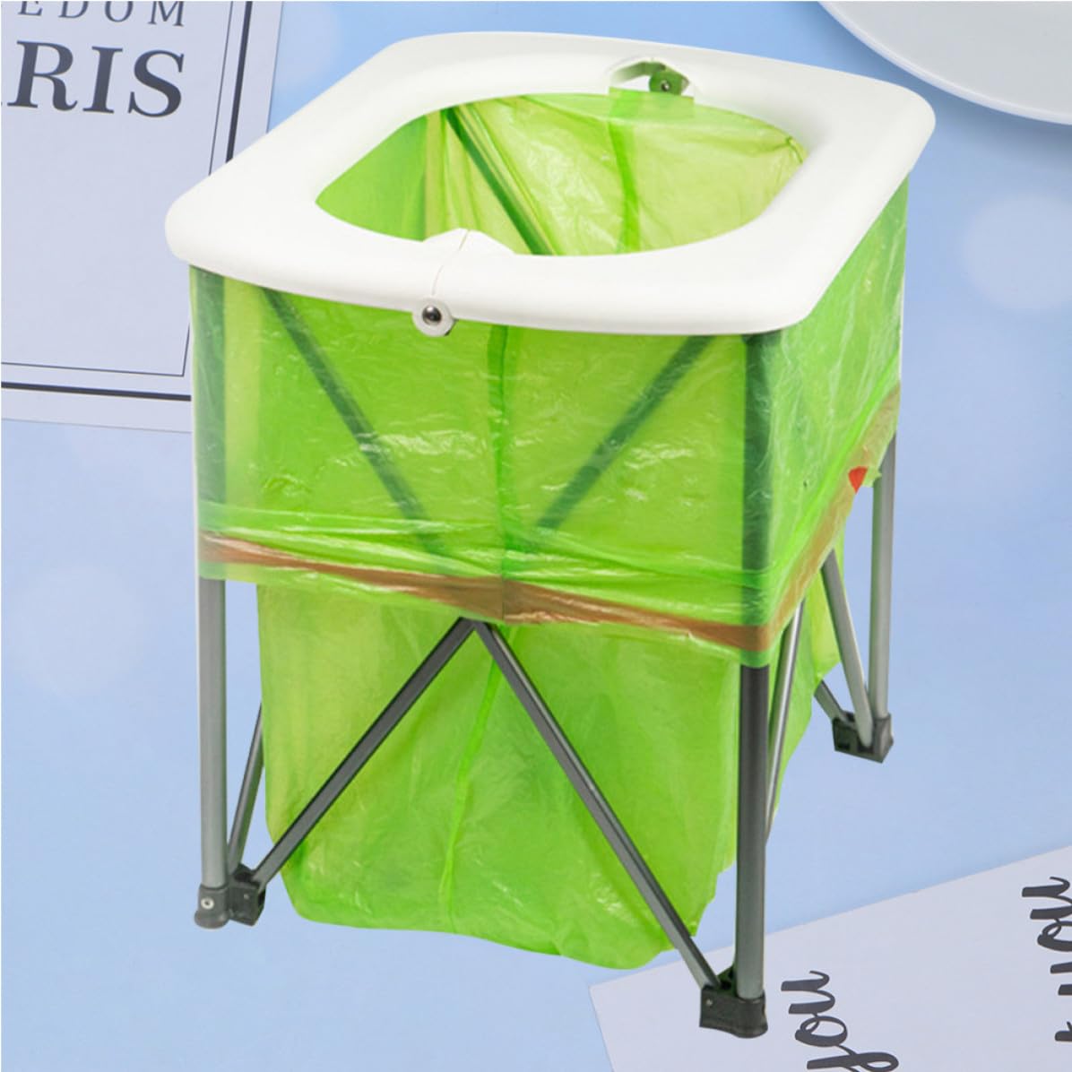 ARTIBETTER Wc Portatile Pieghevole, Toilette Portatile, Lega di Alluminio e Pp, Bianco, Leggero e Robusto, per Viaggi in Auto Lunghi e Hiking, da Campeggio