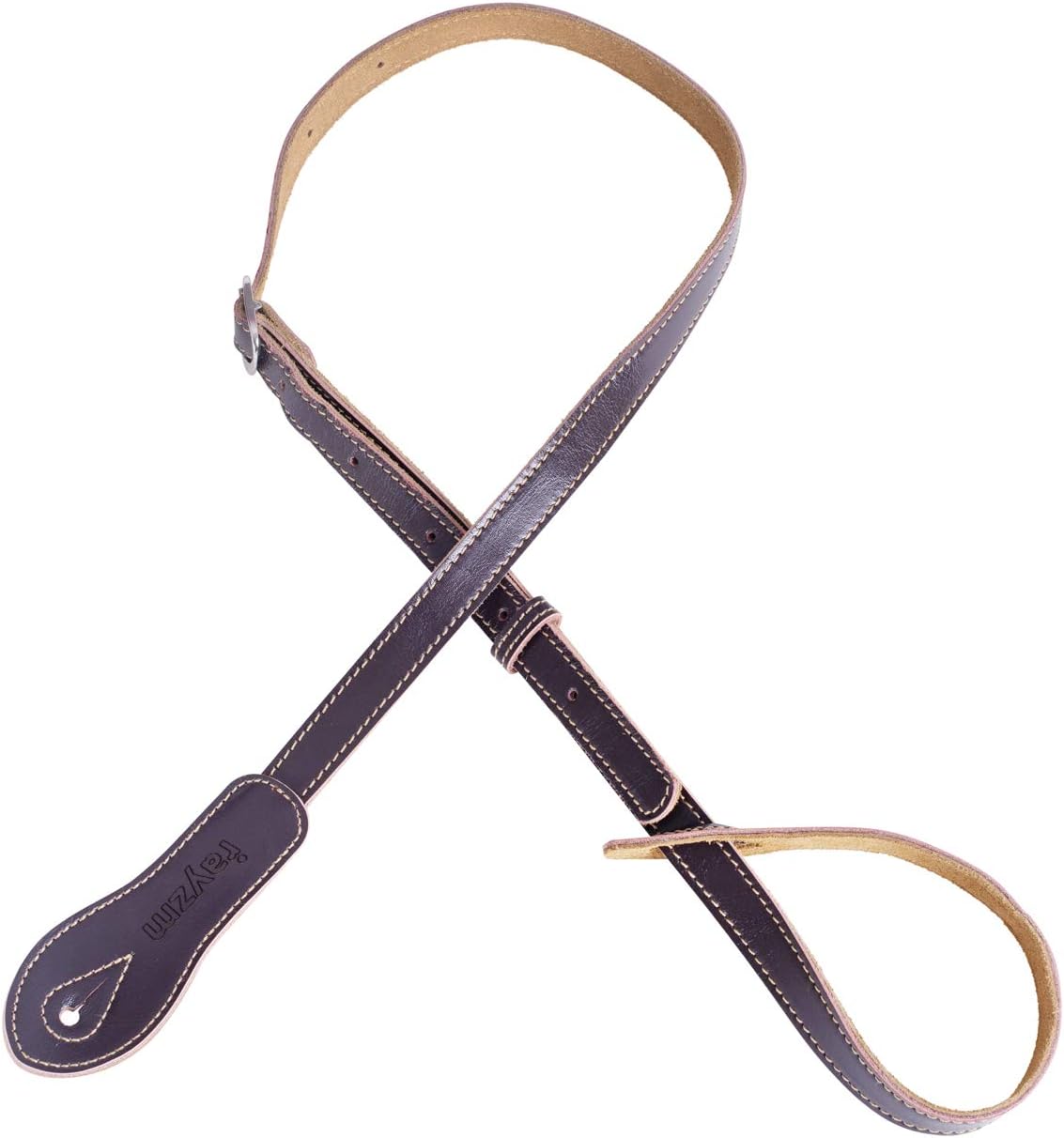 Rayzm Mandolin Strap, Genuine Leather Strap with Suede Backing, Quality