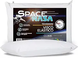 Nap Travesseiro Nasa Space Viscoelástico Médio Altura 12cm Visco D28 Premium Capa 100% algodão para fronhas 50x70cm - Branco