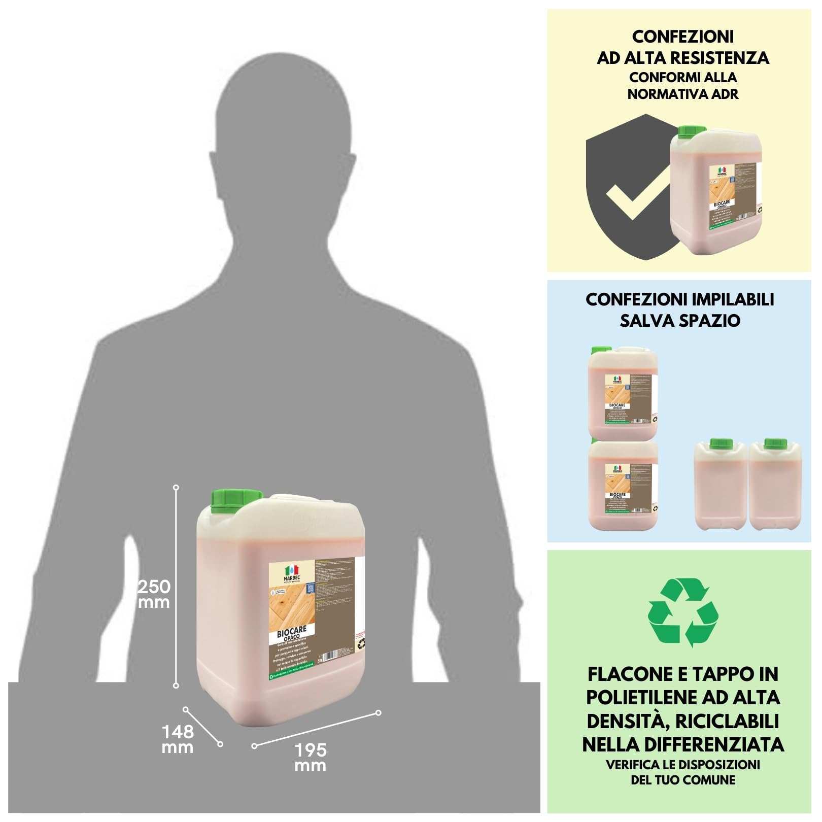 MARBEC BIOCARE OPACO 5LT Cera protettiva e nutritiva per pavimenti in legno oliati opachi.
