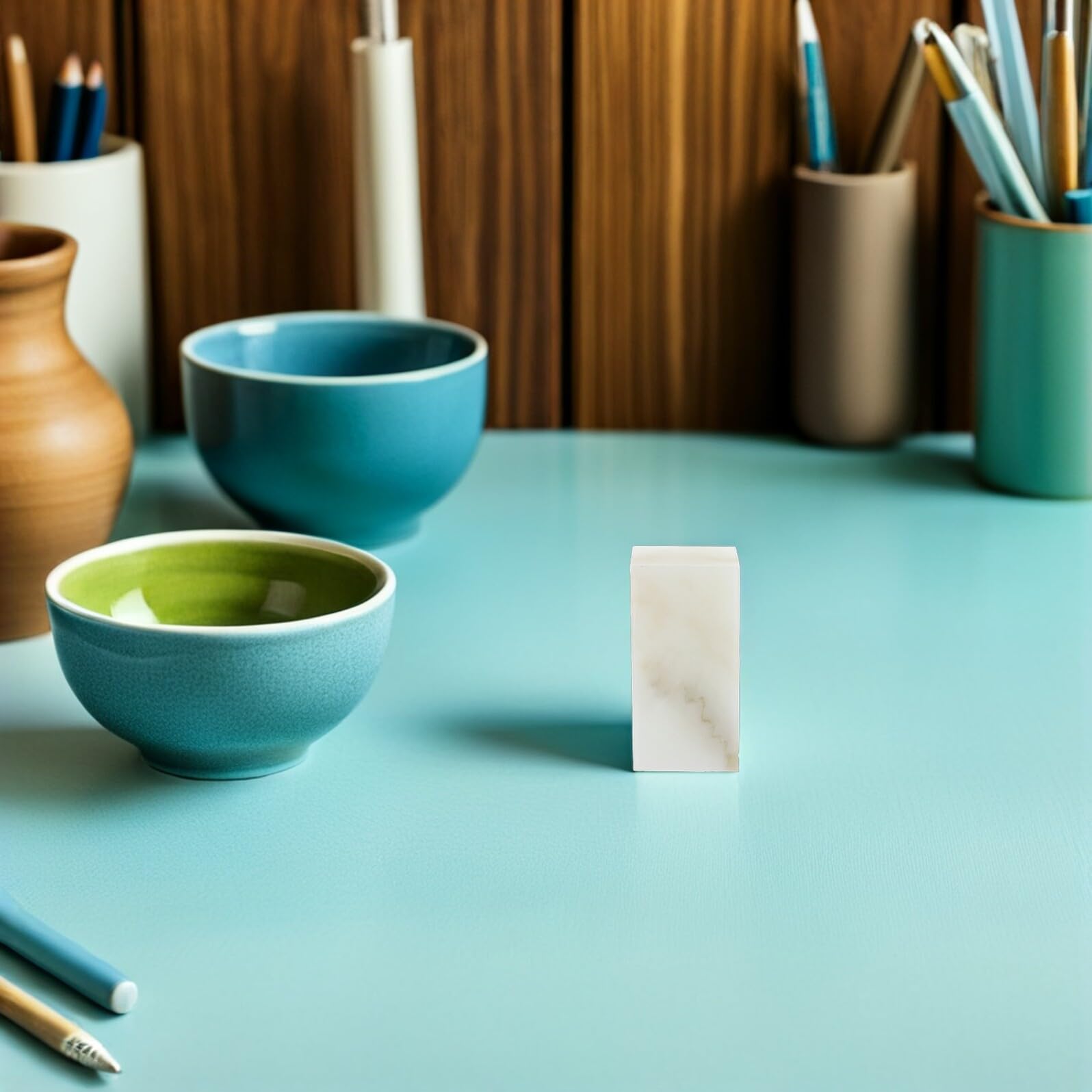 PLAFOPE Timbro Calligrafico Cinese Vuoto 4 Pezzi Pietra per Pittura | Esercizi di Incisione, Leggero e Portatile, Stile Cancelleria Giapponese, per Progetti DIY Colore Casuale