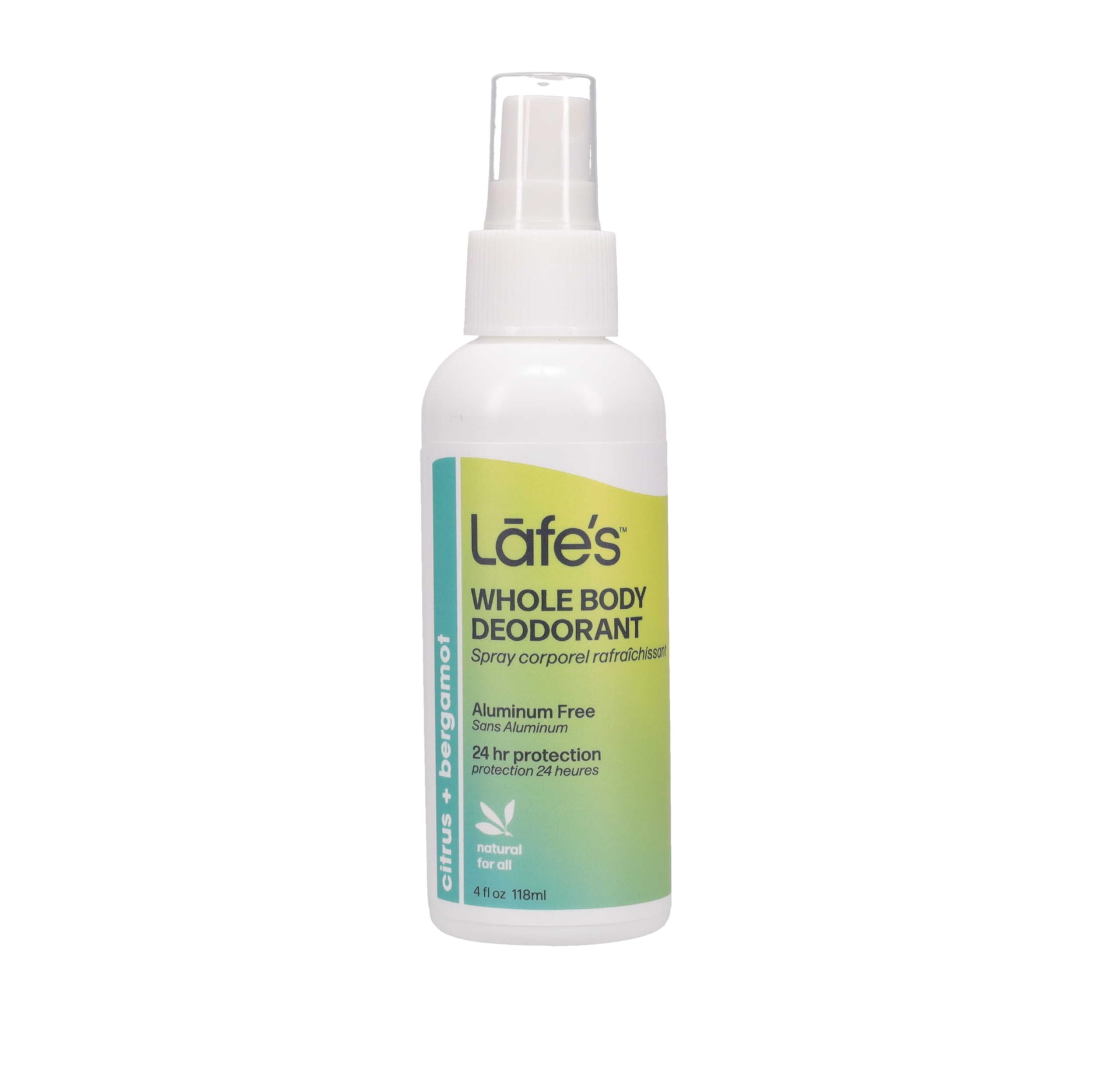 Lafe's Natural Deodorant | 4 Ounce Whole Body Non-Aerosol Deodorant Spray | Aluminum, Paraben, & Baking Soda Free | Citrus & Bergamot