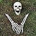 yosager Realistic Skull and Skeleton Arms Stakes, Indoor Outdoor Graveyard Best Halloween Yard Decorations