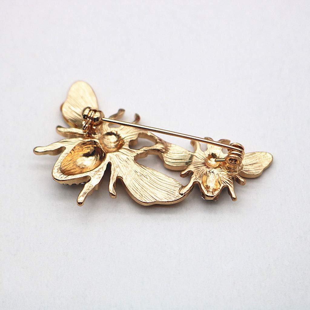 SOFEA Spilla a forma di ape, spilla smaltata per corsetto, gioiello squisito di lusso, spilla per insetti, spilla alla moda con strass giallo antico