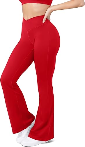 Miniatura 2 de HEGALY Pantalones de yoga acampanados para mujer, leggings cruzados, suaves, de cintura alta, pantalones casuales de entrenamiento con corte de bota