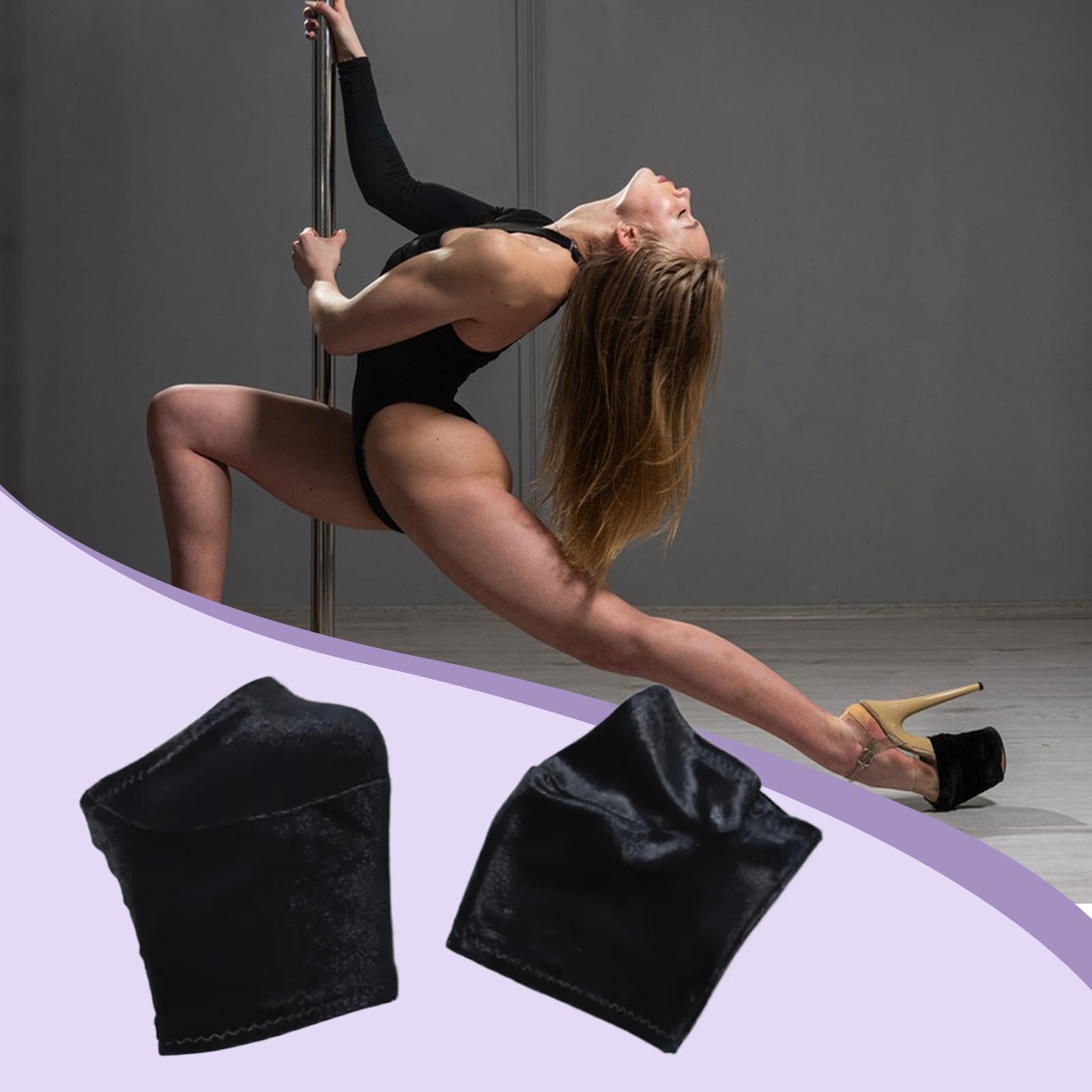 2 Copriscarpe in Velluto Antigraffio per Pole Dance, Resistenti All'usura E Antiscivolo, Adatti per Accessori di Danza, Black L