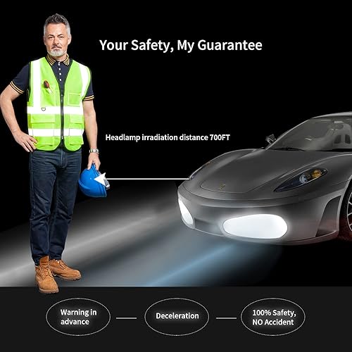 Miniatura 3 de Tydon Guardian Chaleco de seguridad reflectante para mujeres y hombres, alta visibilidad con bolsillo frontal con cremallera frontal cumple con la