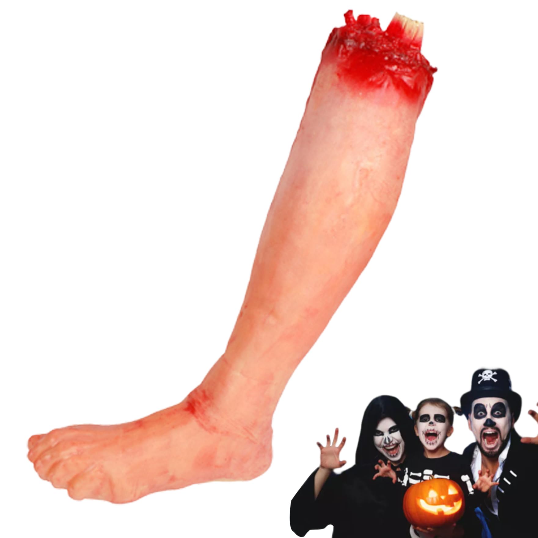 Hintyne Hand Severed Body Part Halloween Realistic Scary Vinyl Decorative Severed Leg Halloween Prop Decorations for Haunted House Party Trick, Random Side