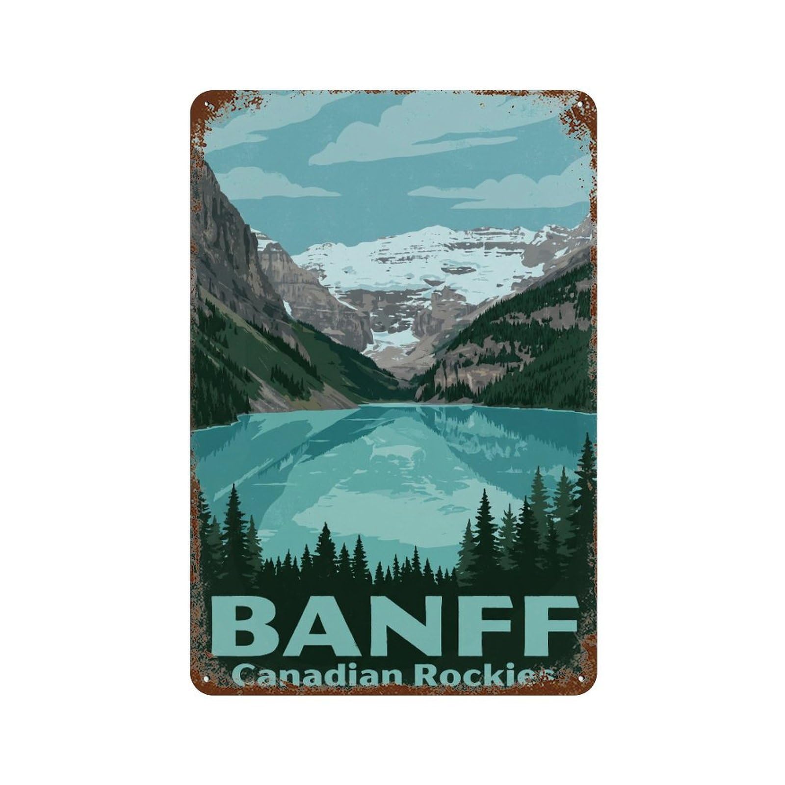 Metal Tin Sign Travel Retro Canada Banff