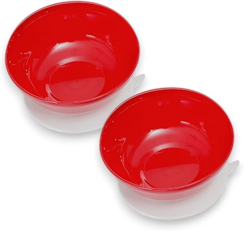 Essential Medical Supply Power of Red - Cuenco adaptable con ventosa inferior y borde lateral para una alimentación más fácil, incluye 2 tazones